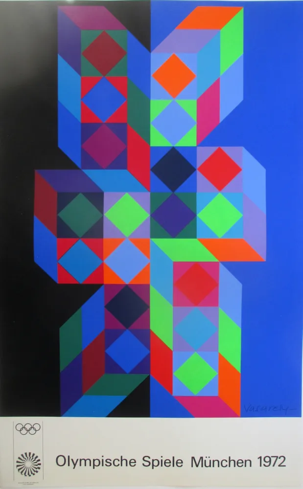Serigrafía Vasarely - OL 1972 - original silkscreen 