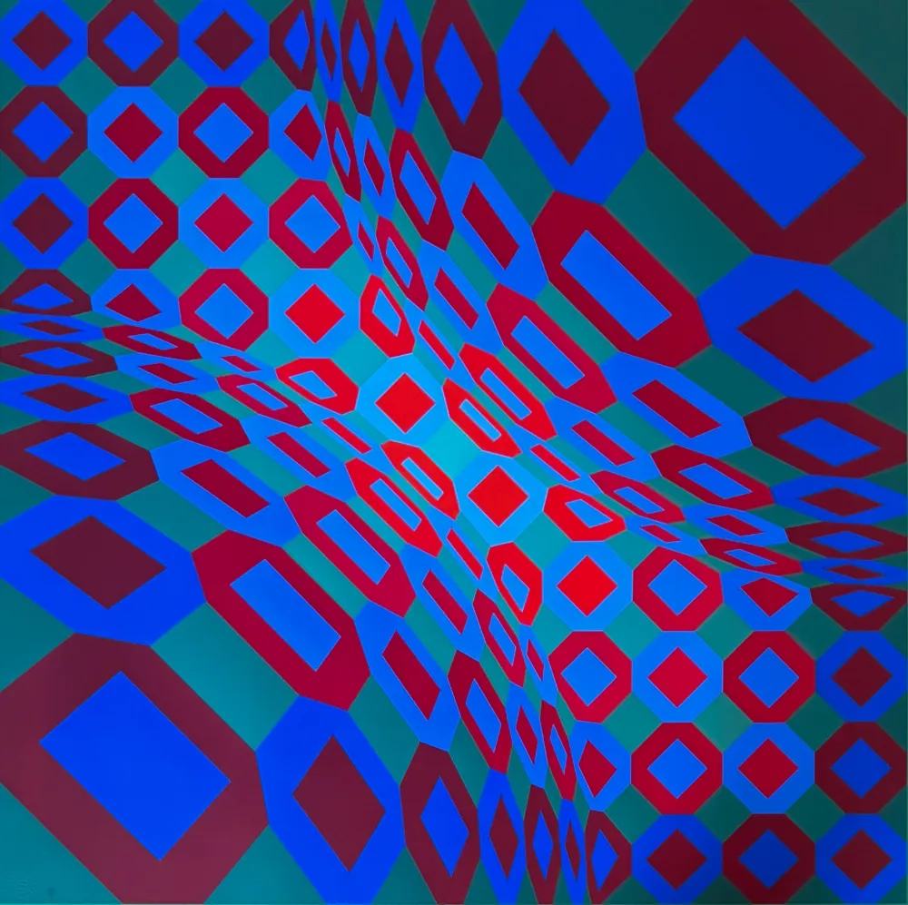 Serigrafía Vasarely - Optical composition