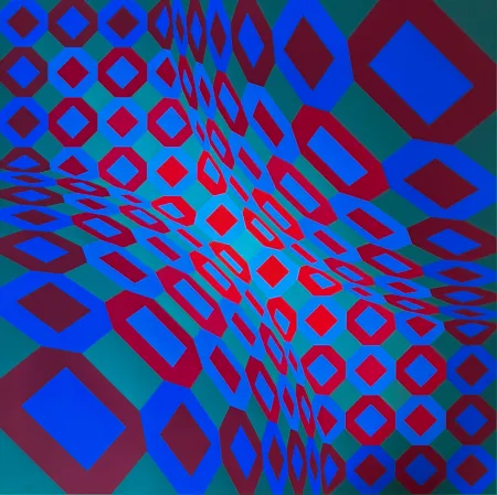 Serigrafía Vasarely - Optical composition
