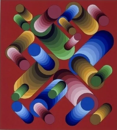 Litografía Vasarely - Oslop