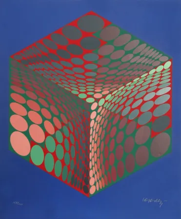 Serigrafía Vasarely - Parmenide (Red, Green, & Blue)