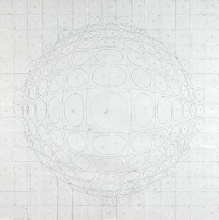 Litografía Vasarely - Pattern for a silk print