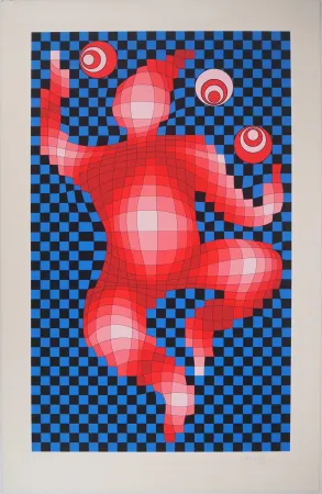 Serigrafía Vasarely - Personnage cinétique
