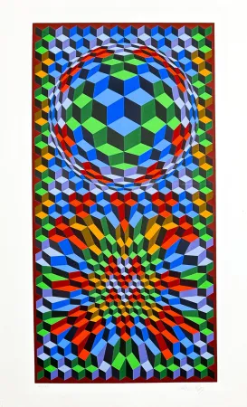 Serigrafía Vasarely - Senza titolo