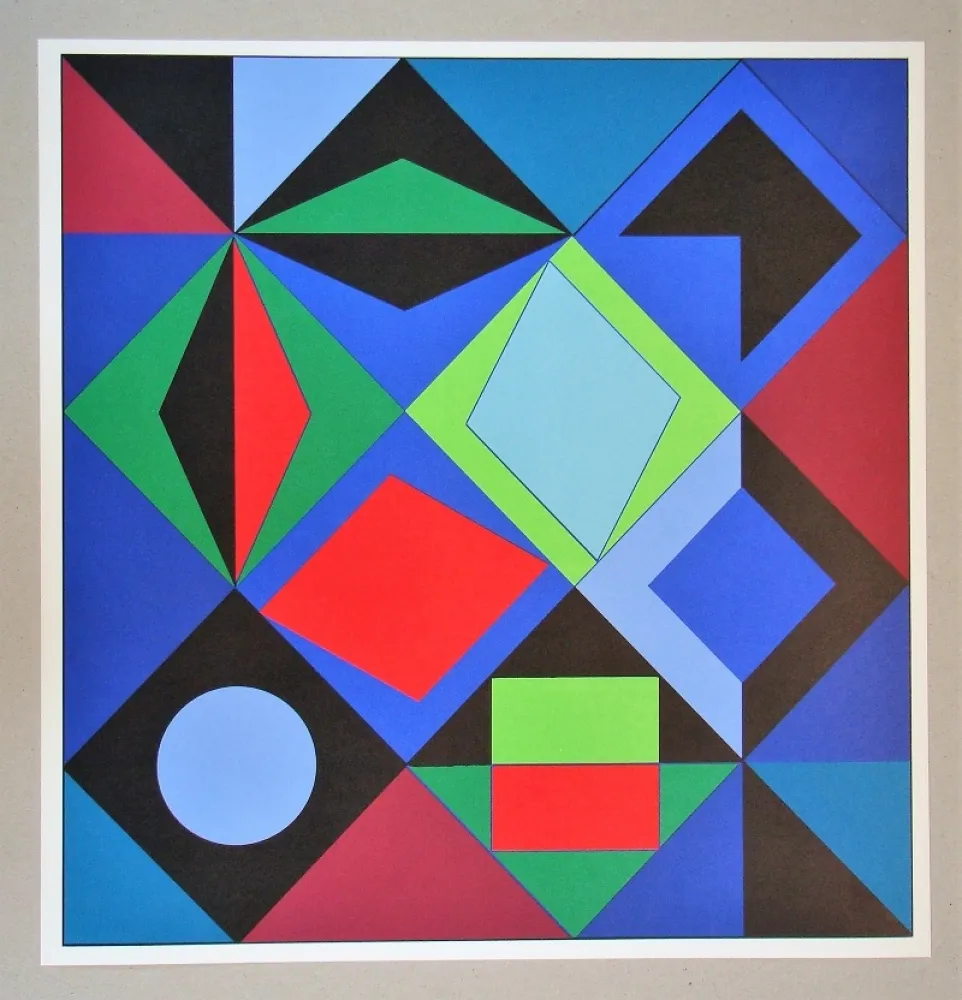 Serigrafía Vasarely - Sikra - 1966