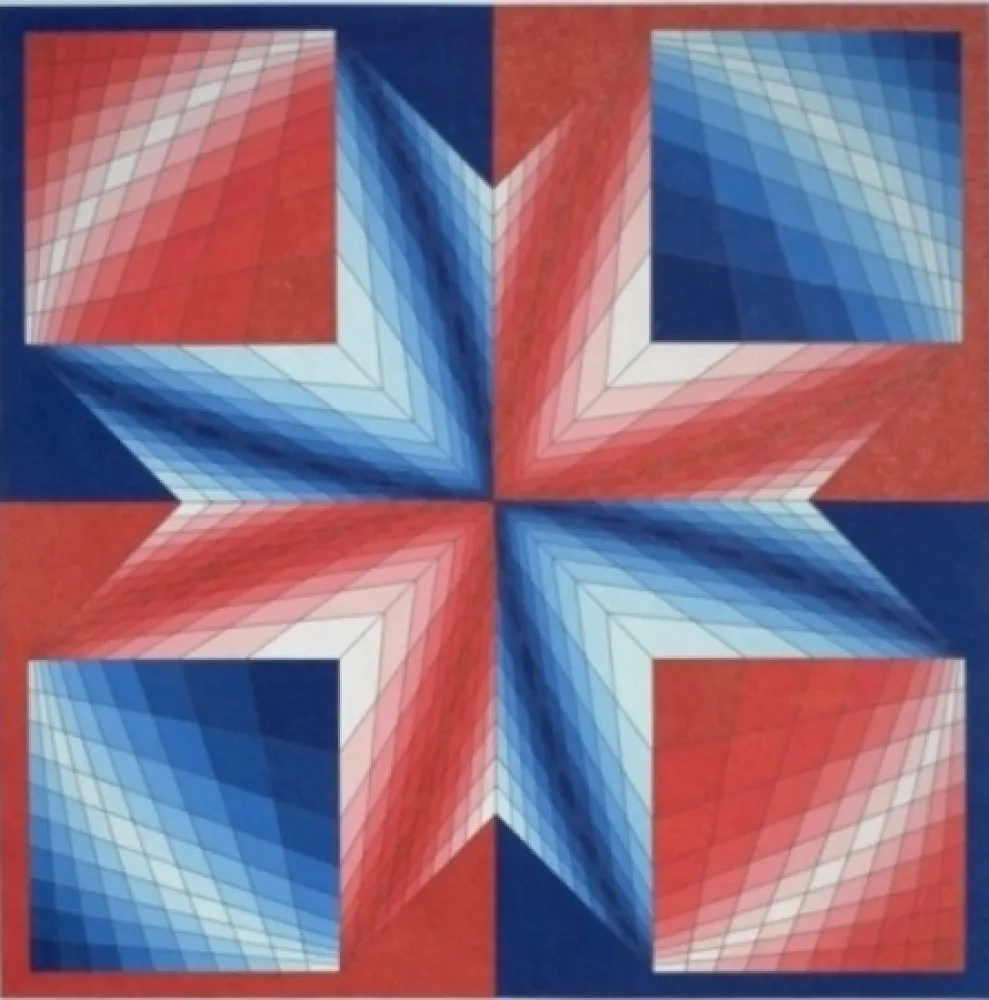 Litografía Vasarely - Tsillag