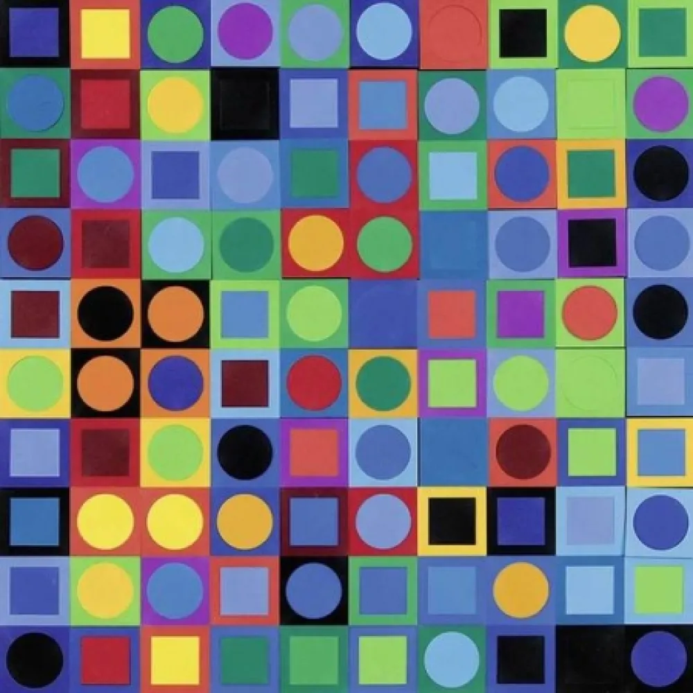 Litografía Vasarely - Vasarely Planetary Folklore Participations N° 1