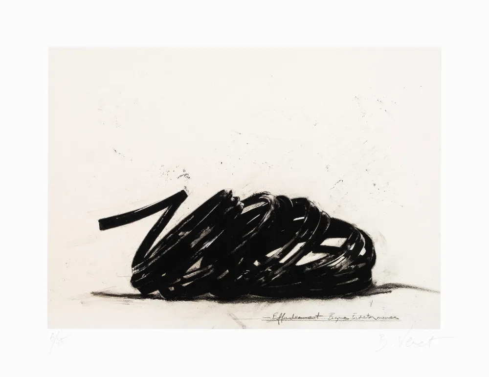 Litografía Venet - Effondrement lignes indéterminées