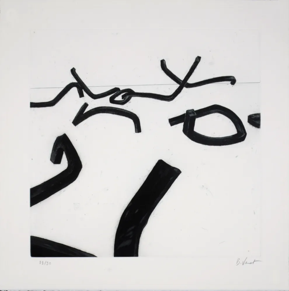 Grabado Venet - Lignes Indéterminées #I, c. 1990 - Hand-signed!