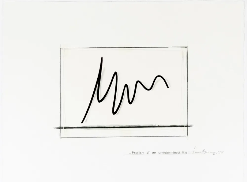 Litografía Venet - Position of an undetermined line