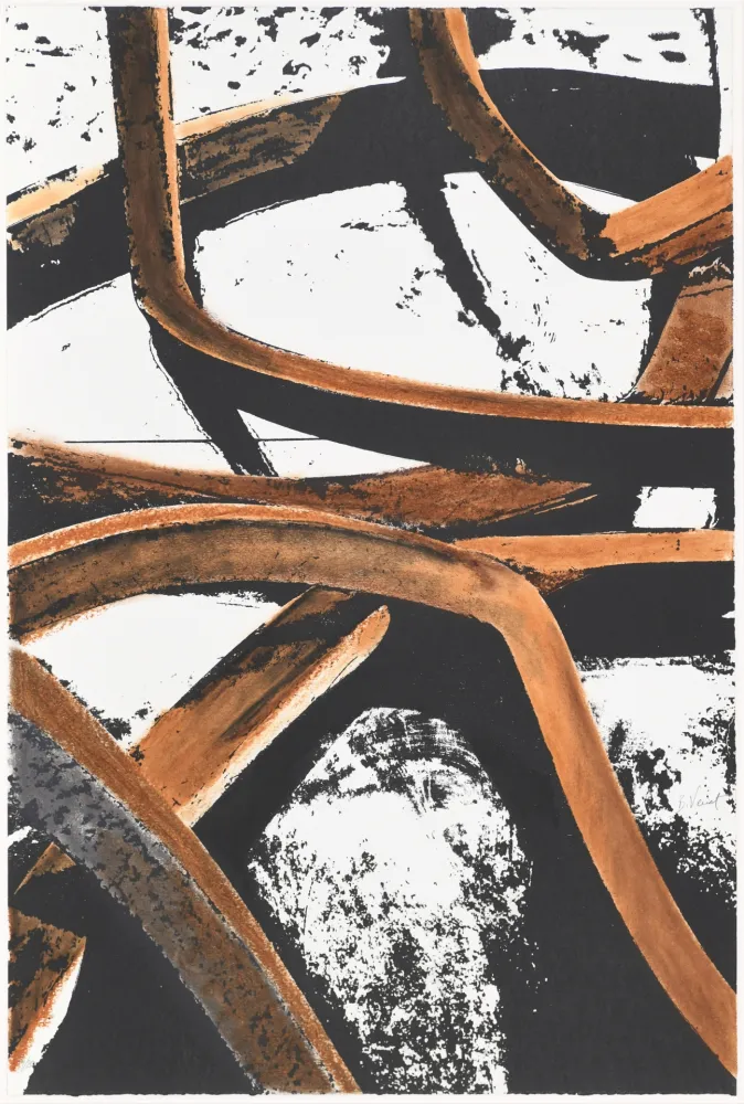 Serigrafía Venet - Untitled IX (Combinaison aléatoire de lignes indéterminées)