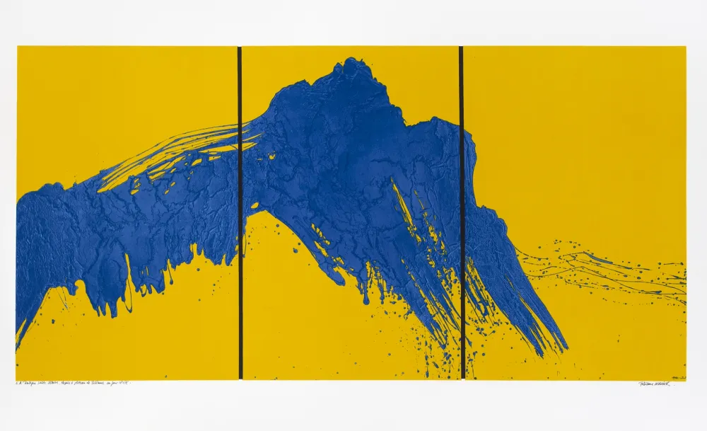 Serigrafía Verdier - Montagne Sainte-Victoire, depuis le plateau de Bibémus, un jour d'été