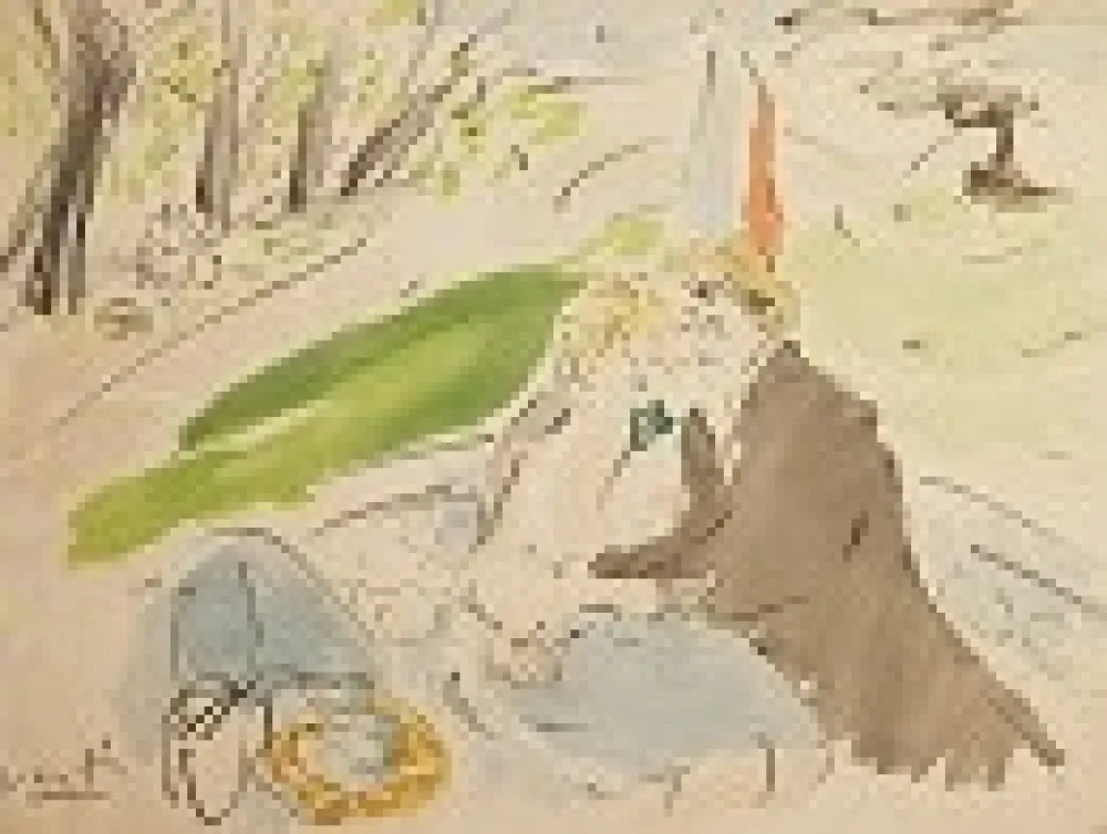 Litografía Vertes - Couple in Park