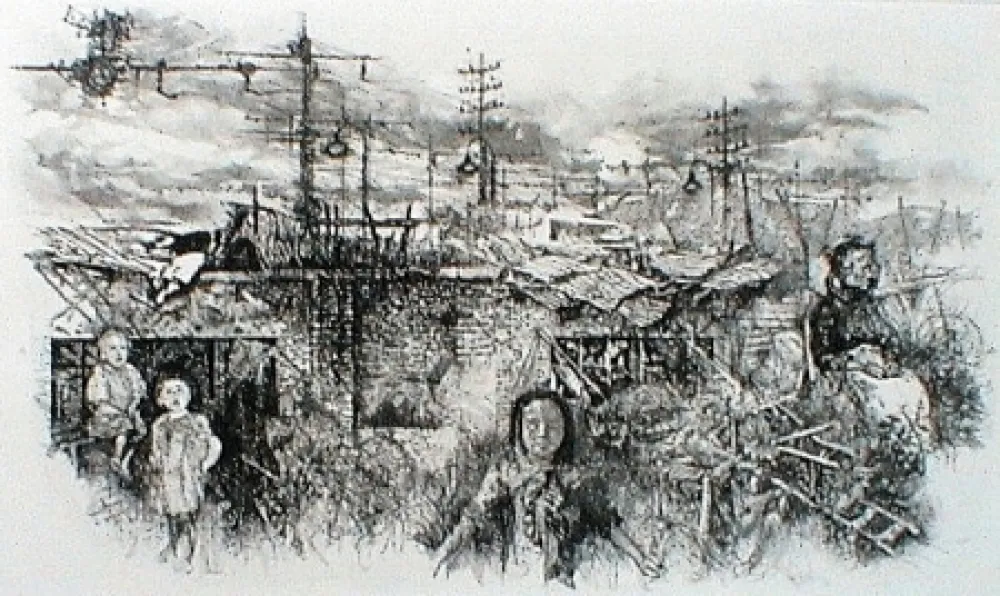 Aguafuerte Y Aguatinta Vespignani - Borgata romana