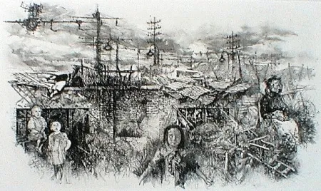 Aguafuerte Y Aguatinta Vespignani - Borgata romana