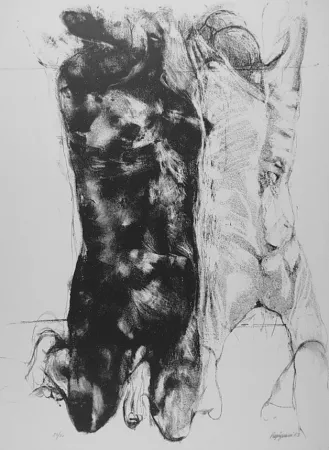 Litografía Vespignani - Due figure