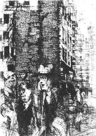 Aguafuerte Vespignani - Passanti