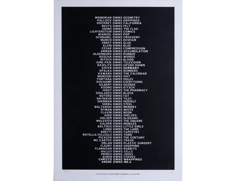 Serigrafía Vidor - Art history (Part One) première version 