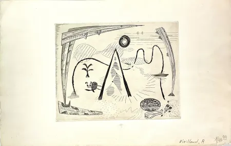 Grabado Vieillard - Jeune Fille à la source