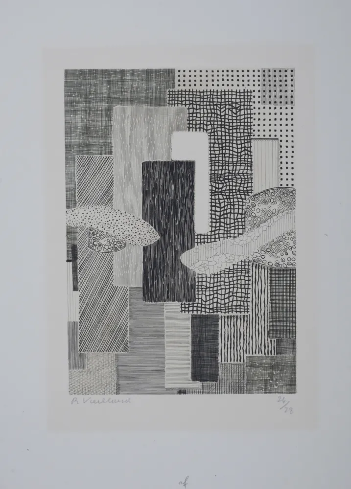 Grabado Vieillard - Ville Ripuaire, 1962 - Hand-signed