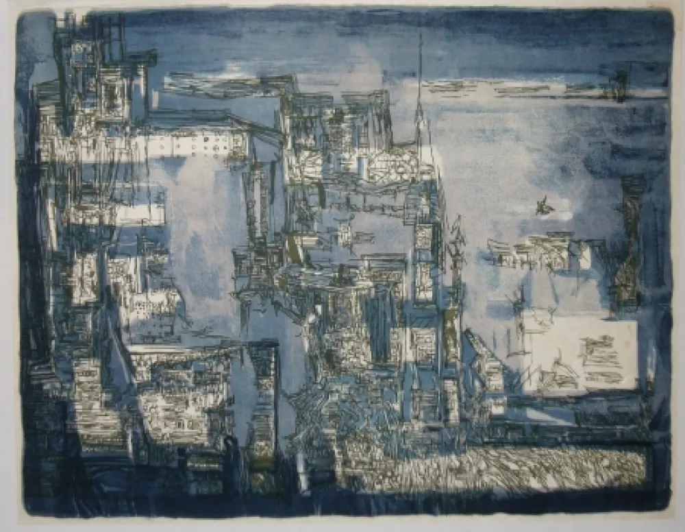 Litografía Vieira Da Silva - Atlantide