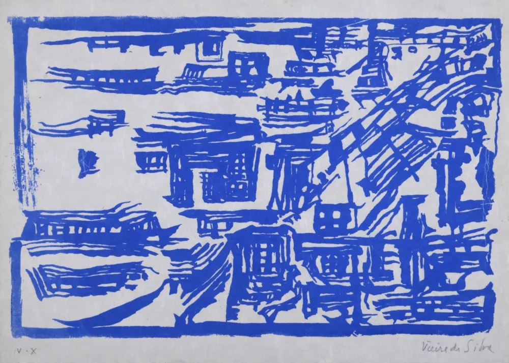 Serigrafía Vieira Da Silva - Composition, 1959 - Hand-signed