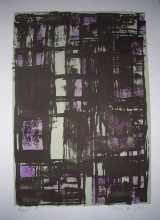 Litografía Vieira Da Silva - Jean Cassou: vingt-deux poèms