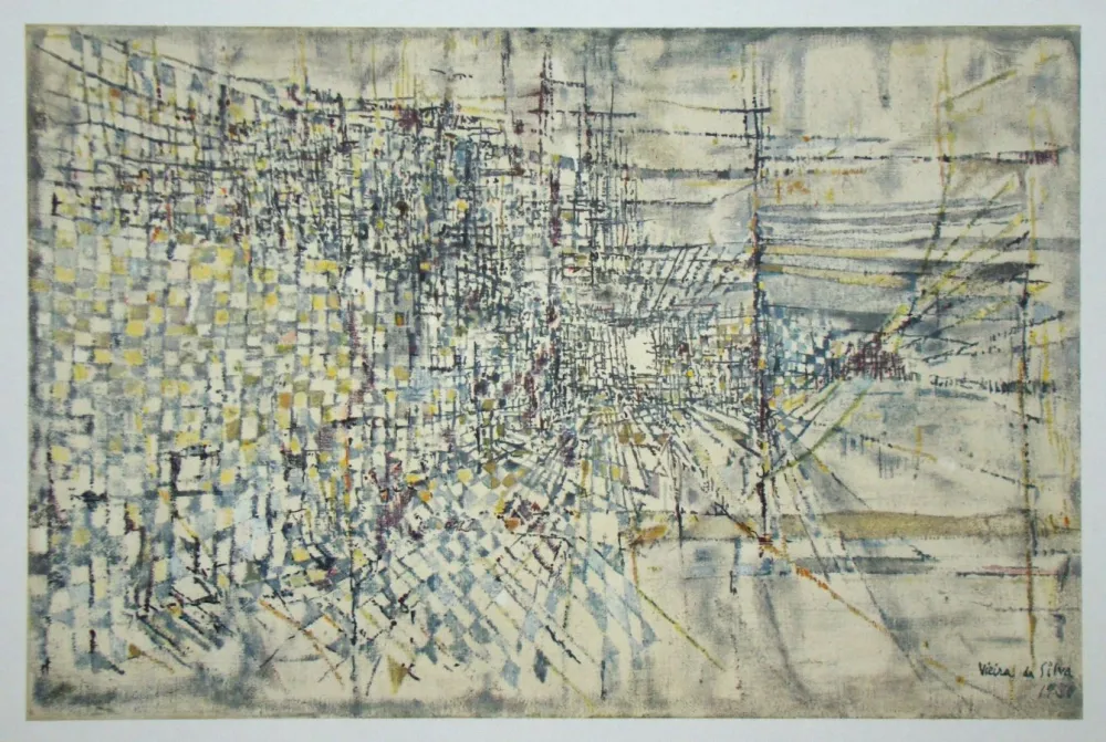 Heliograbado Vieira Da Silva - La garde des anges - 1950