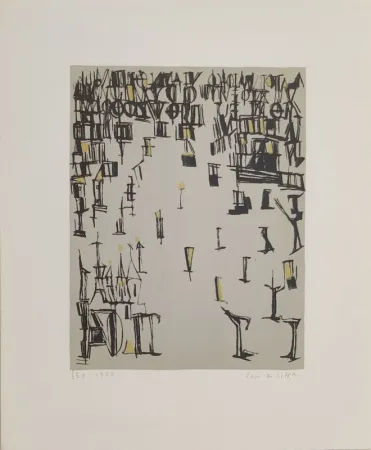 Litografía Vieira Da Silva - Les piétons de Noël 