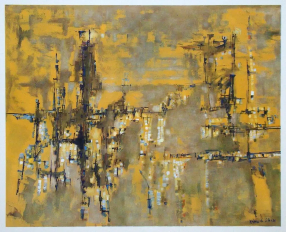 Heliograbado Vieira Da Silva - Ville dorée - 1956