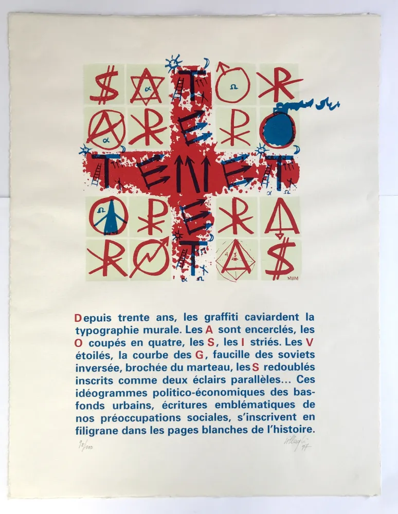 Serigrafía Villeglé - SATOR