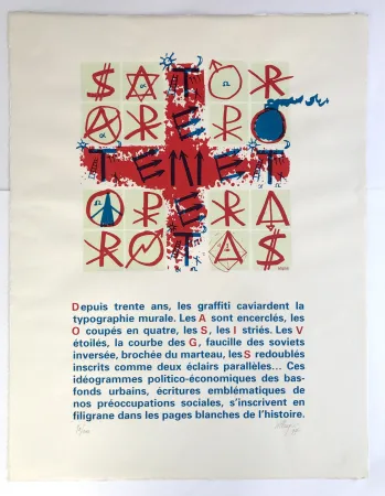 Serigrafía Villeglé - SATOR