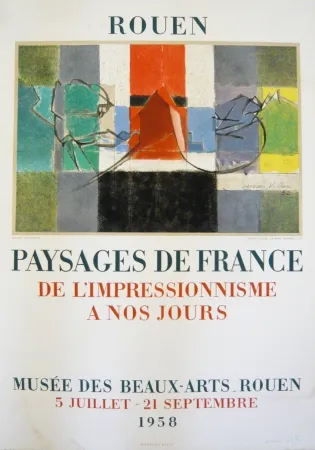 Litografía Villon - Affiche exposition Musée des Beaux-Arts de Rouen