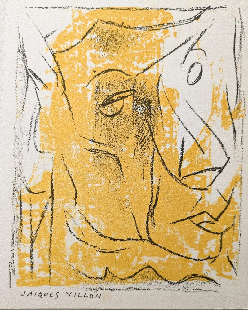 Litografía Villon - Cubist portrait, 1954 - Original lithograph on vellum paper