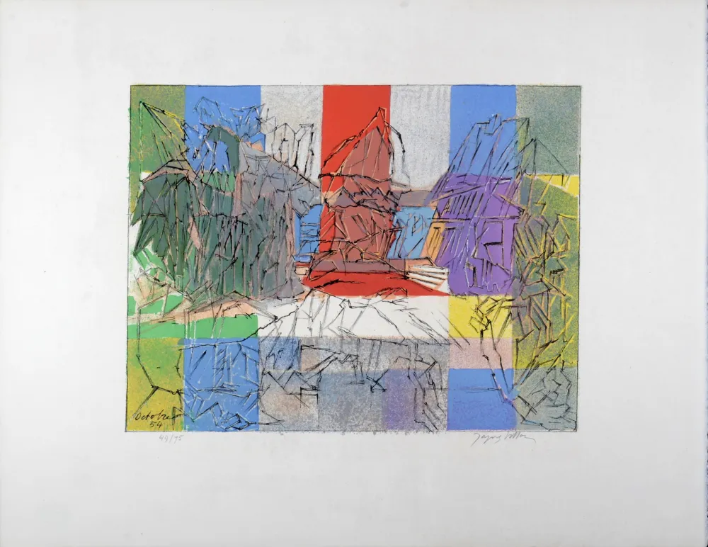 Litografía Villon - Le Pigeonnier Normand, c. 1955 - Hand-signed!