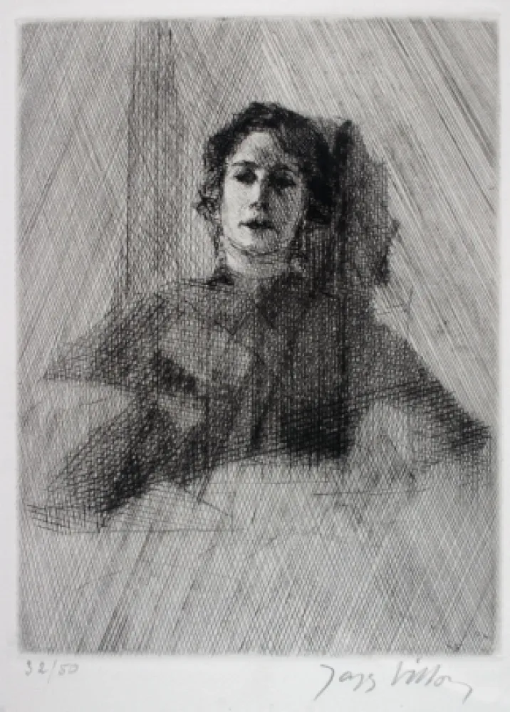 Grabado Villon - Mademoiselle Bea