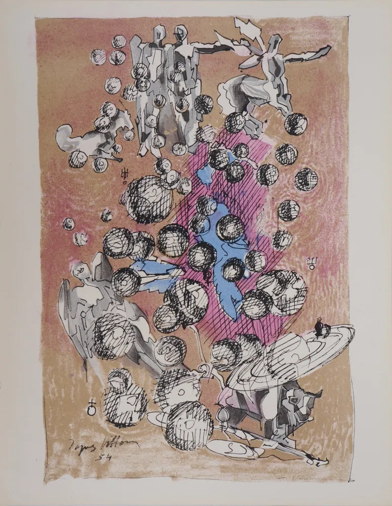 Litografía Villon - Mondes (Mythologie)