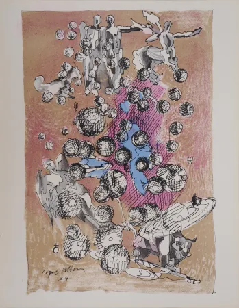 Litografía Villon - Mondes (Mythologie)