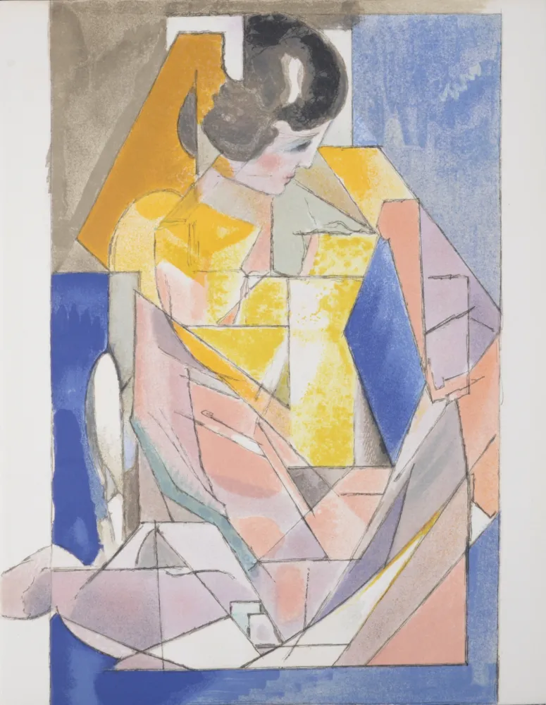 Litografía Villon - Portrait de jeune fille, 1972