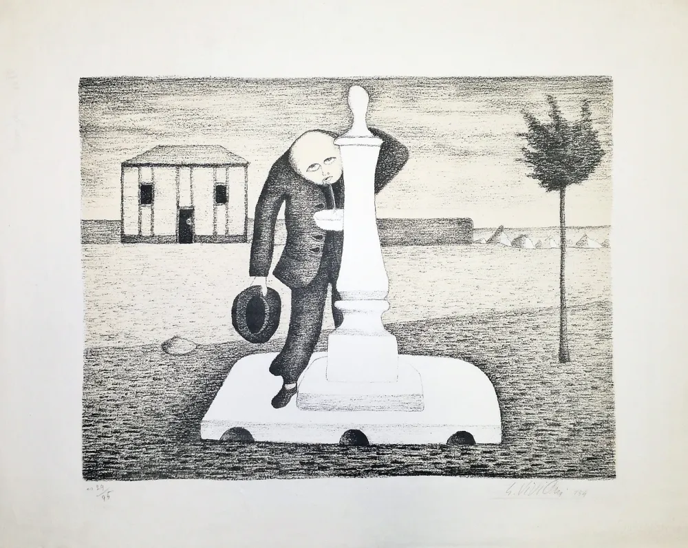 Litografía Viviani - Il bevitore d'acqua