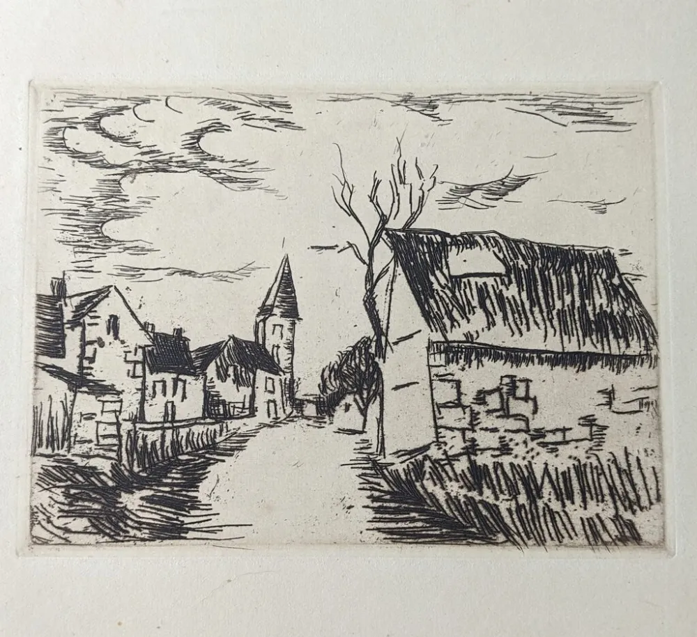 Grabado Vlaminck - Environs de Marines / Oise