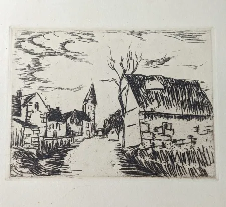 Grabado Vlaminck - Environs de Marines / Oise