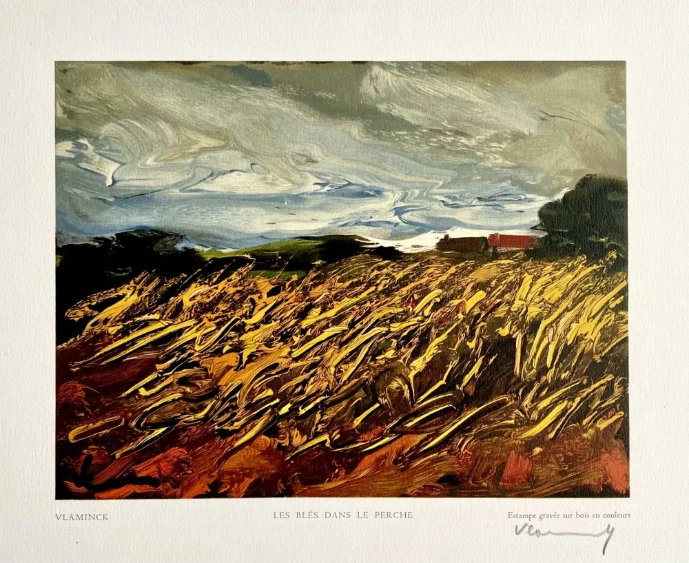 Grabado En Madera Vlaminck - Les Blés dans le Perche