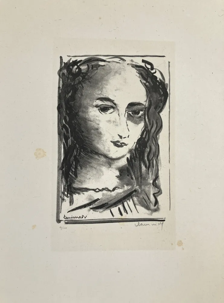 Litografía Vlaminck - Portrait de femme, 1924