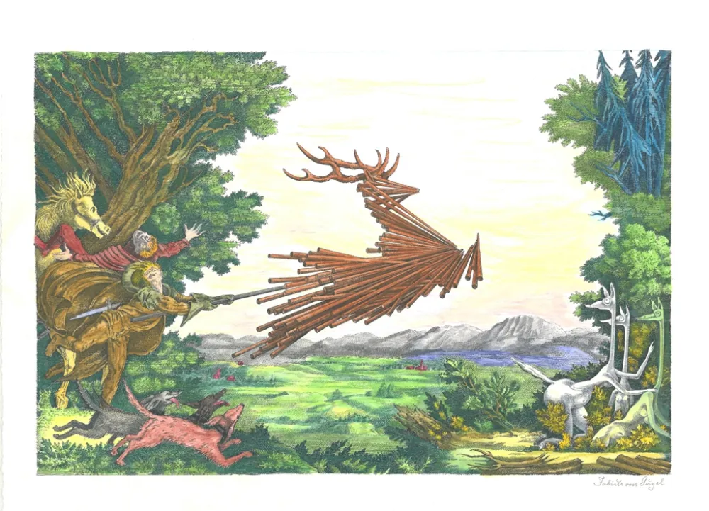 Litografía Von Gugel - Die Jagdt ist älter als das Wild
