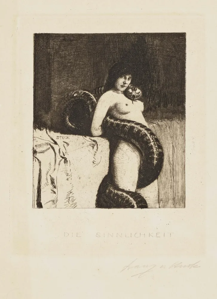 Aguafuerte Von Stuck - Die Sinnlichkeit