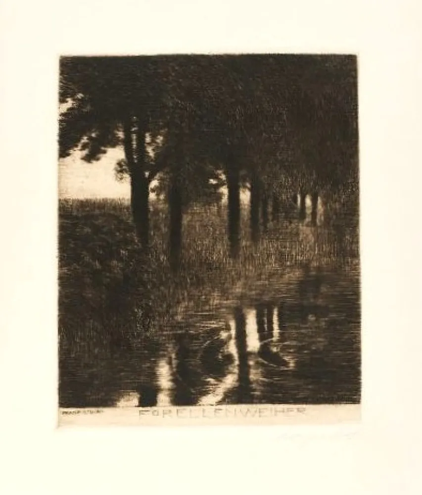 Aguafuerte Von Stuck - Forellenweiher