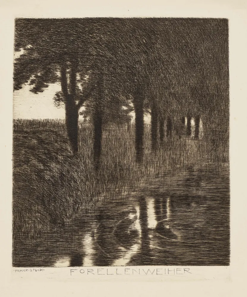 Aguafuerte Von Stuck - Forellenweiher
