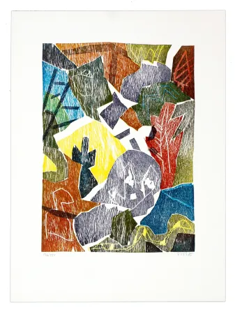 Grabado En Madera Voss - Chemin de bois 