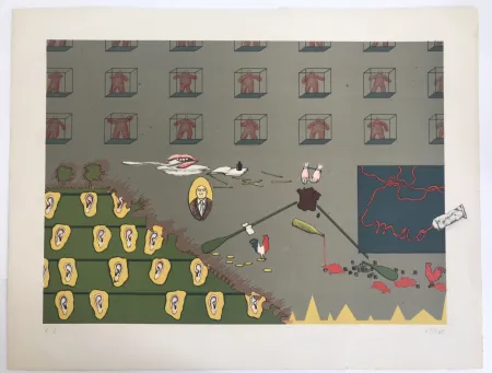 Litografía Voss - Voyageurs solitaires